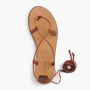 J Crew Black Leather Lace up sandals